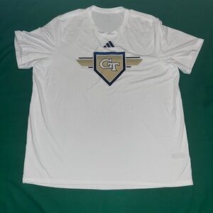 Georgia Tech GT Adidas Short Sleeve Shirt Men's White Used 2XL